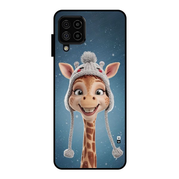 Funny Giraffe Metal Back Case for Galaxy A22 4G