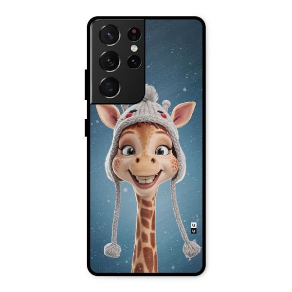 Funny Giraffe Metal Back Case for Galaxy S21 Ultra 5G