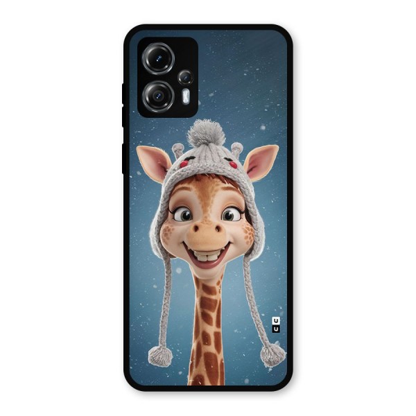 Funny Giraffe Metal Back Case for Moto G13