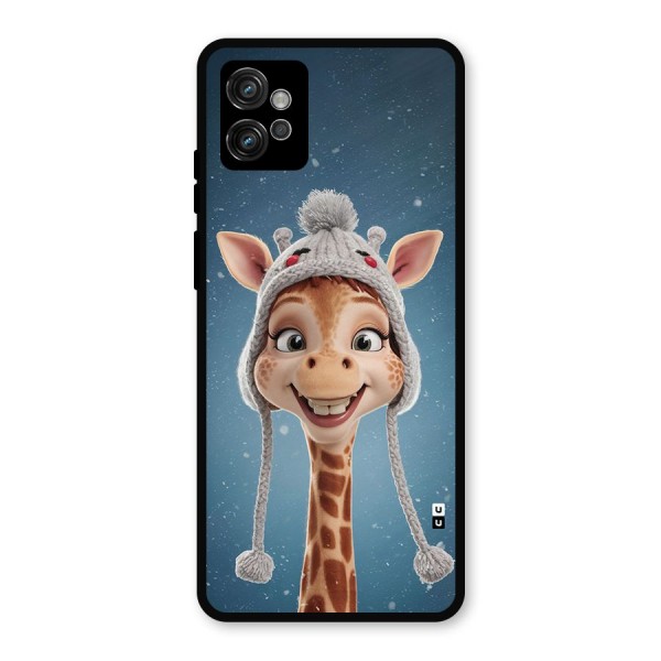 Funny Giraffe Metal Back Case for Moto G32