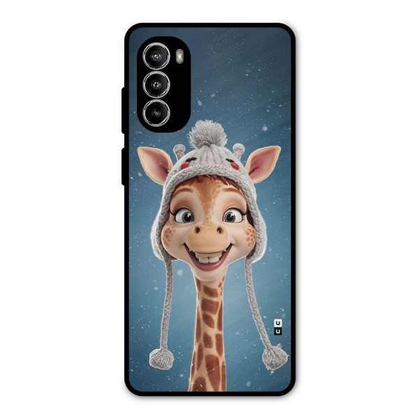 Funny Giraffe Metal Back Case for Moto G52