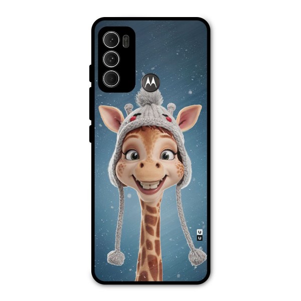 Funny Giraffe Metal Back Case for Moto G60