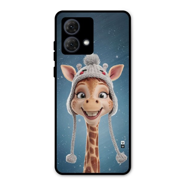 Funny Giraffe Metal Back Case for Moto G84