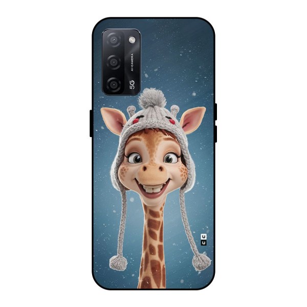 Funny Giraffe Metal Back Case for Oppo A53s 5G