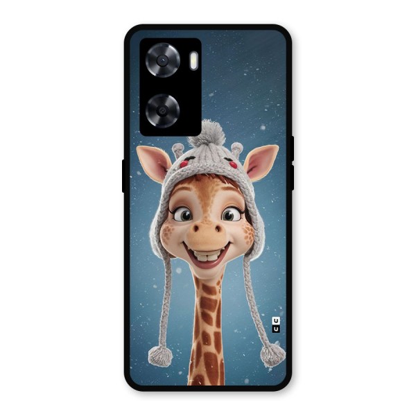 Funny Giraffe Metal Back Case for Oppo A57 2022