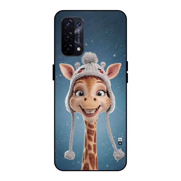 Funny Giraffe Metal Back Case for Oppo A74 5G