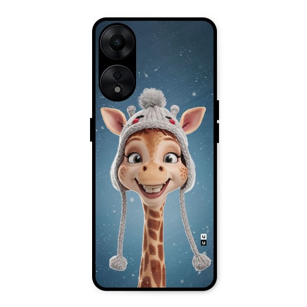 Funny Giraffe Metal Back Case for Oppo A78 5G