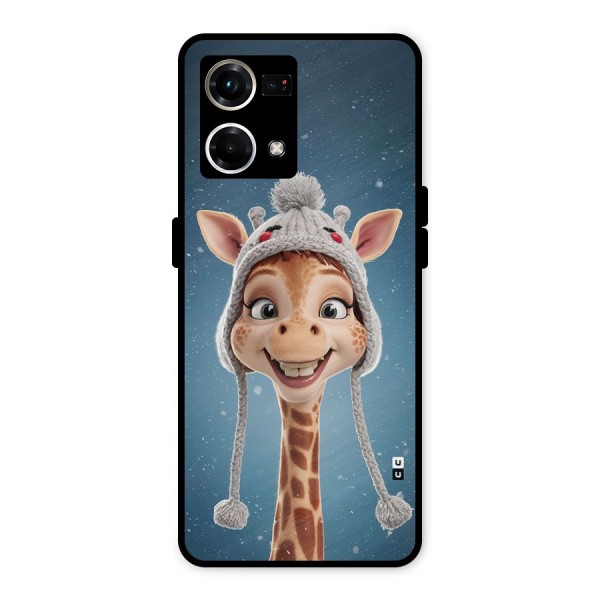 Funny Giraffe Metal Back Case for Oppo F21 Pro 4G