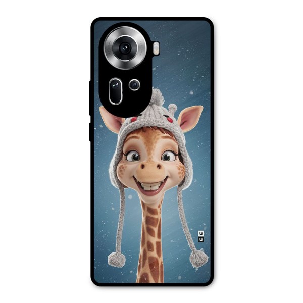 Funny Giraffe Metal Back Case for Oppo Reno11 5G