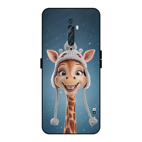 Funny Giraffe Metal Back Case for Oppo Reno2 F