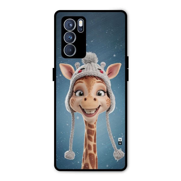 Funny Giraffe Metal Back Case for Oppo Reno6 Pro 5G