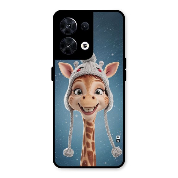 Funny Giraffe Metal Back Case for Oppo Reno8 5G