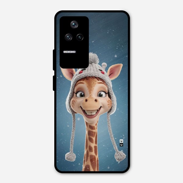 Funny Giraffe Metal Back Case for Poco F4 5G