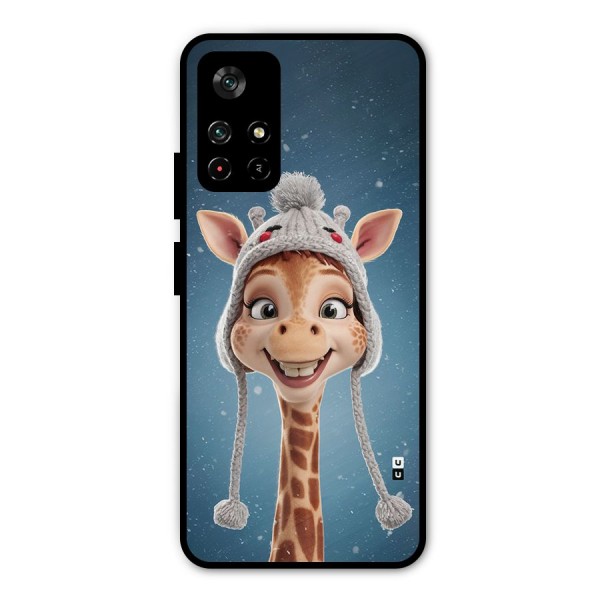 Funny Giraffe Metal Back Case for Poco M4 Pro 5G