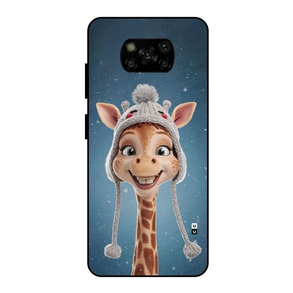 Funny Giraffe Metal Back Case for Poco X3