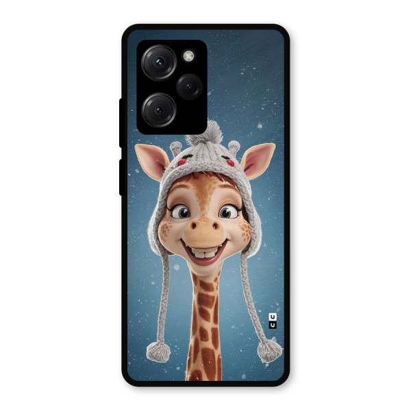 Funny Giraffe Metal Back Case for Poco X5 Pro