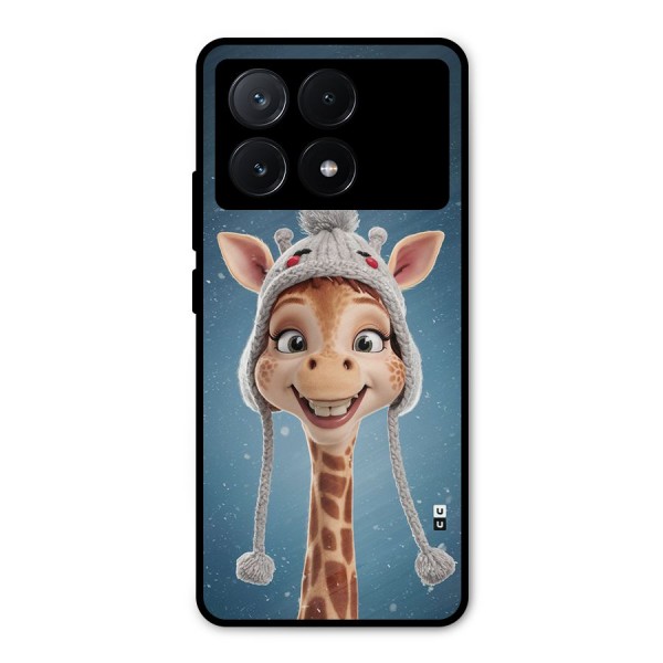 Funny Giraffe Metal Back Case for Poco X6 Pro