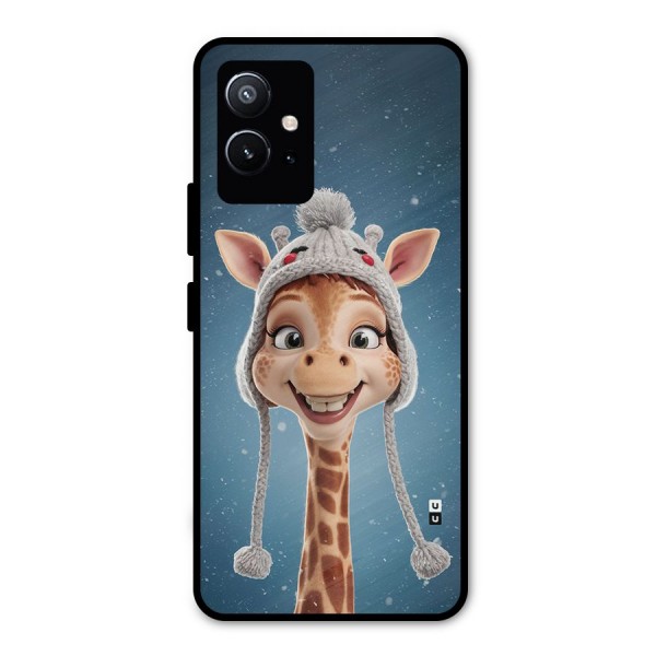 Funny Giraffe Metal Back Case for Vivo T1 5G