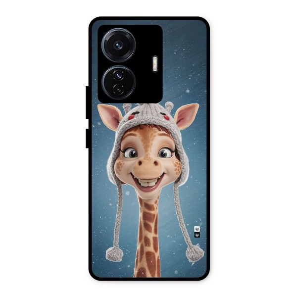 Funny Giraffe Metal Back Case for Vivo T1 Pro