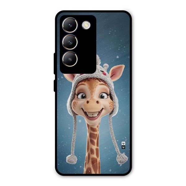 Funny Giraffe Metal Back Case for Vivo T3 5G