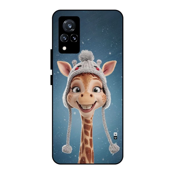 Funny Giraffe Metal Back Case for Vivo V21 5G