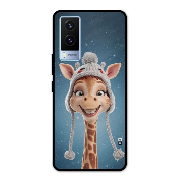 Funny Giraffe Metal Back Case for Vivo V21e 5G