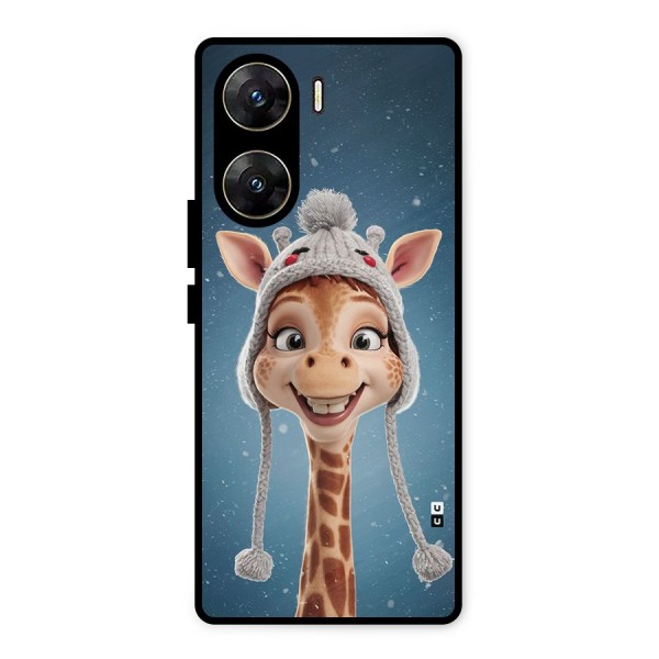 Funny Giraffe Metal Back Case for Vivo V29e