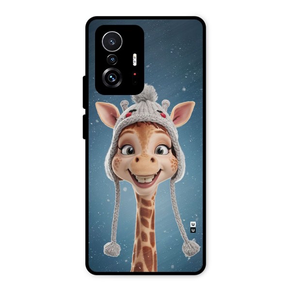 Funny Giraffe Metal Back Case for Xiaomi 11T Pro