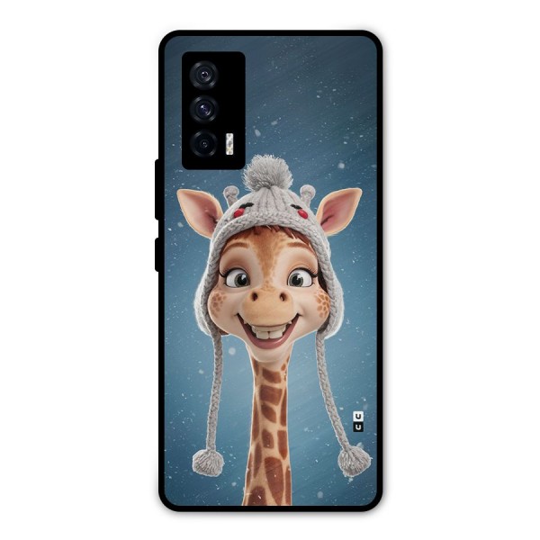 Funny Giraffe Metal Back Case for iQOO 7 5G