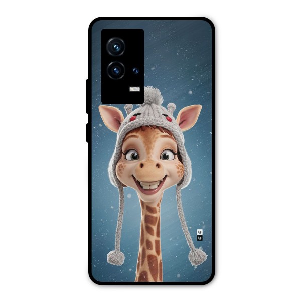 Funny Giraffe Metal Back Case for iQOO 9 5G