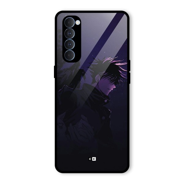 Fushiguro Demon Crows Glass Back Case for Oppo Reno4 Pro