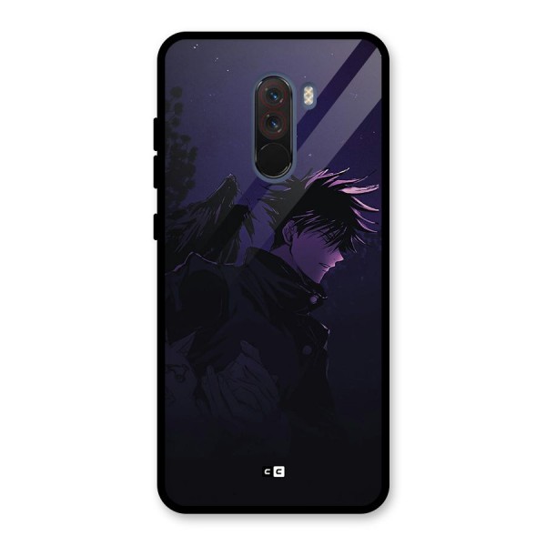 Fushiguro Demon Crows Glass Back Case for Poco F1