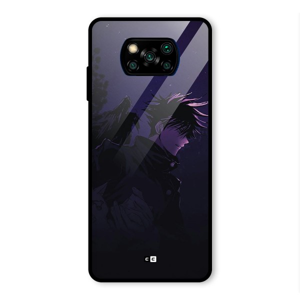 Fushiguro Demon Crows Glass Back Case for Poco X3 Pro