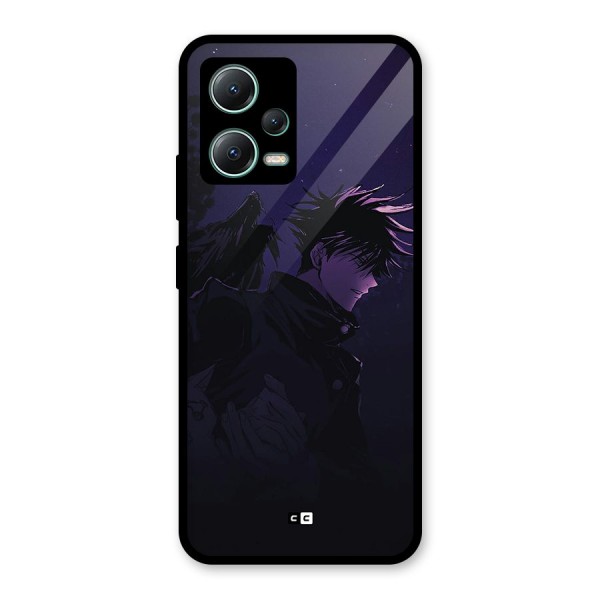 Fushiguro Demon Crows Glass Back Case for Poco X5