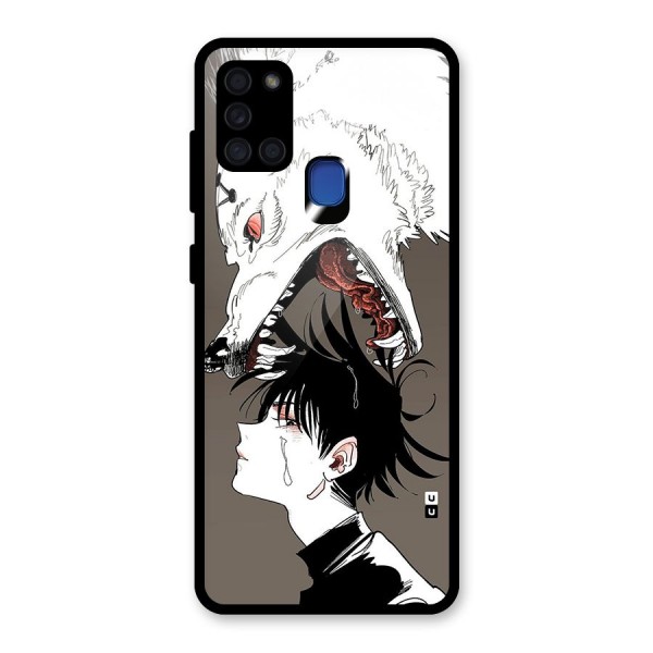 Fushiguro Demon Dog Glass Back Case for Galaxy A21s