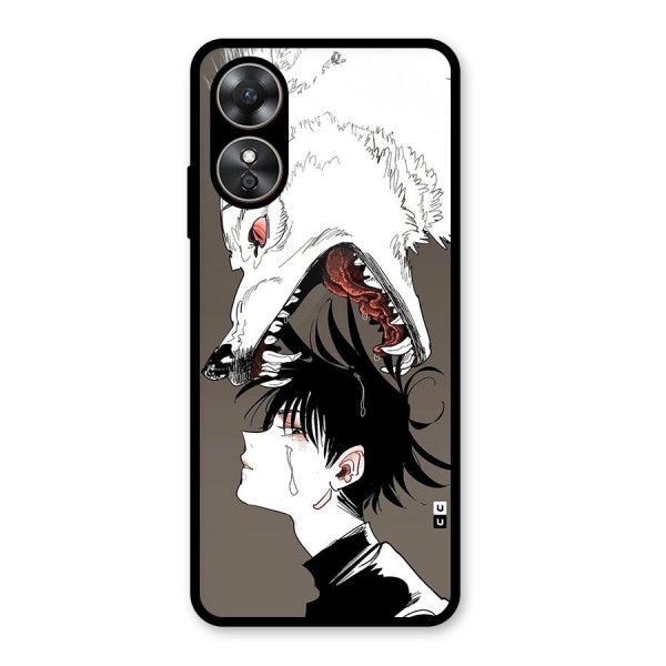 Fushiguro Demon Dog Glass Back Case for Oppo A17