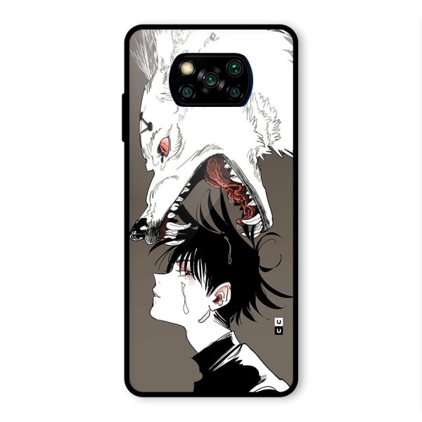 Fushiguro Demon Dog Glass Back Case for Poco X3 Pro