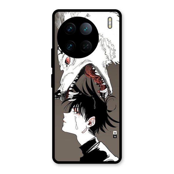 Fushiguro Demon Dog Glass Back Case for Vivo X90 Pro