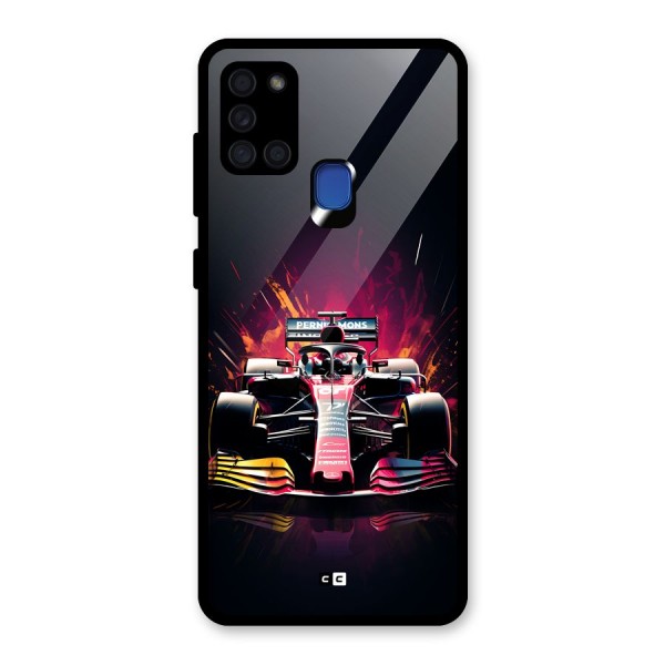 Game Racing Glass Back Case for Galaxy A21s