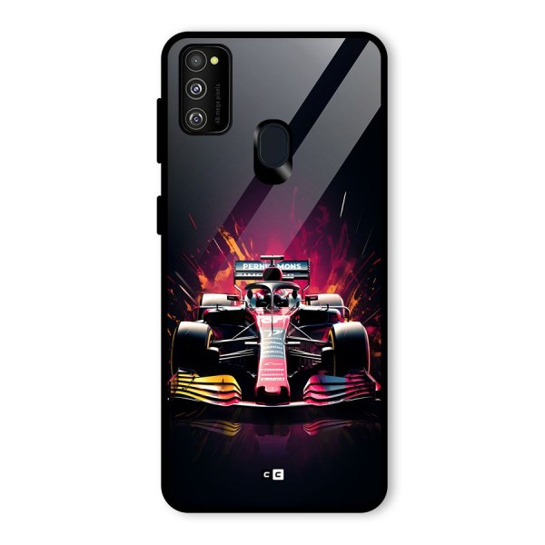 Game Racing Glass Back Case for Galaxy M21