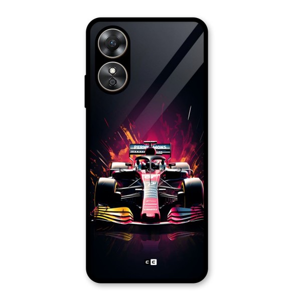 Game Racing Glass Back Case for Oppo A17