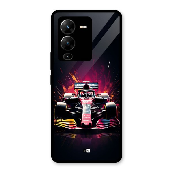 Game Racing Glass Back Case for Vivo V25 Pro