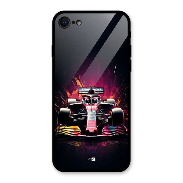 Game Racing Glass Back Case for iPhone 8