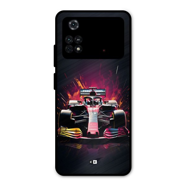 Game Racing Metal Back Case for Poco M4 Pro 4G