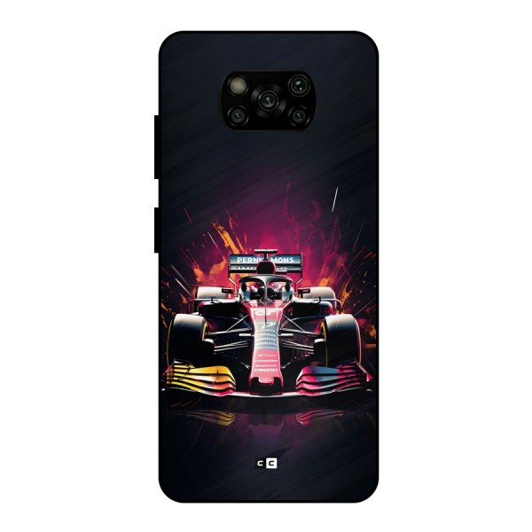 Game Racing Metal Back Case for Poco X3