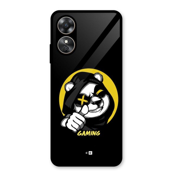 Gaming Panda Glass Back Case for Oppo A17