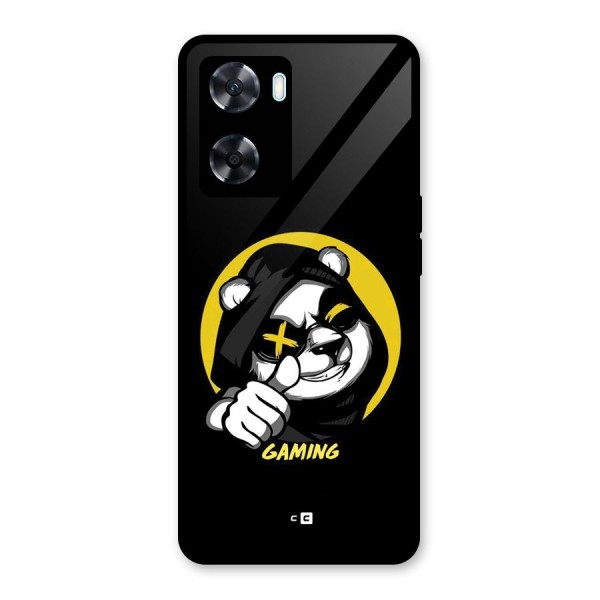 Gaming Panda Glass Back Case for Oppo A77s