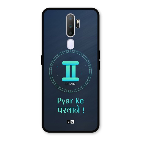 Gemini Love Metal Back Case for Oppo A9 (2020)