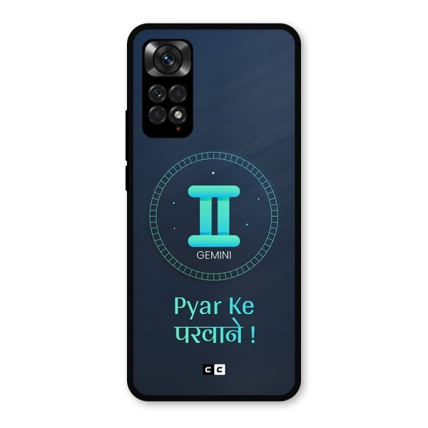 Gemini Love Metal Back Case for Redmi Note 11