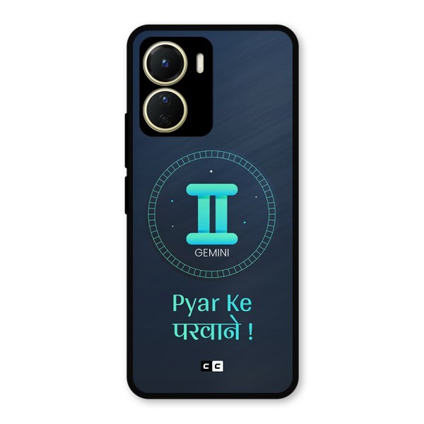 Gemini Love Metal Back Case for Vivo Y16